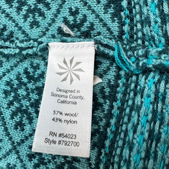 Athleta Spooner Summit Nordic Print Knit Long Line Zipper Cardigan Women's XL - Picture 7 of 9